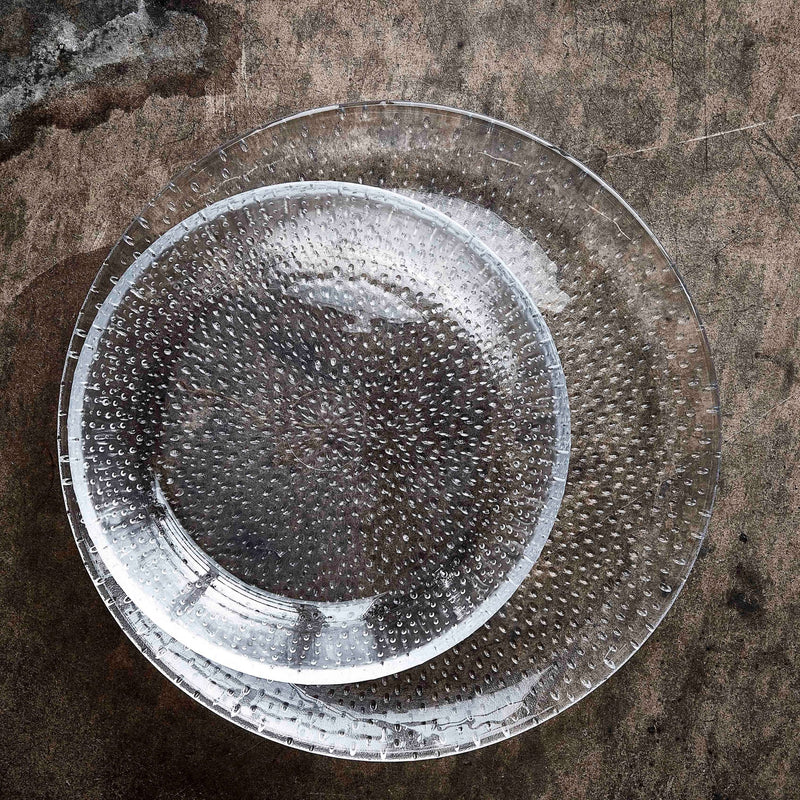 Glass Beads Ice-Cream Plate Clear