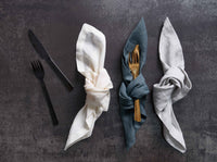 100% Linen Napkin Modern White Set of 4