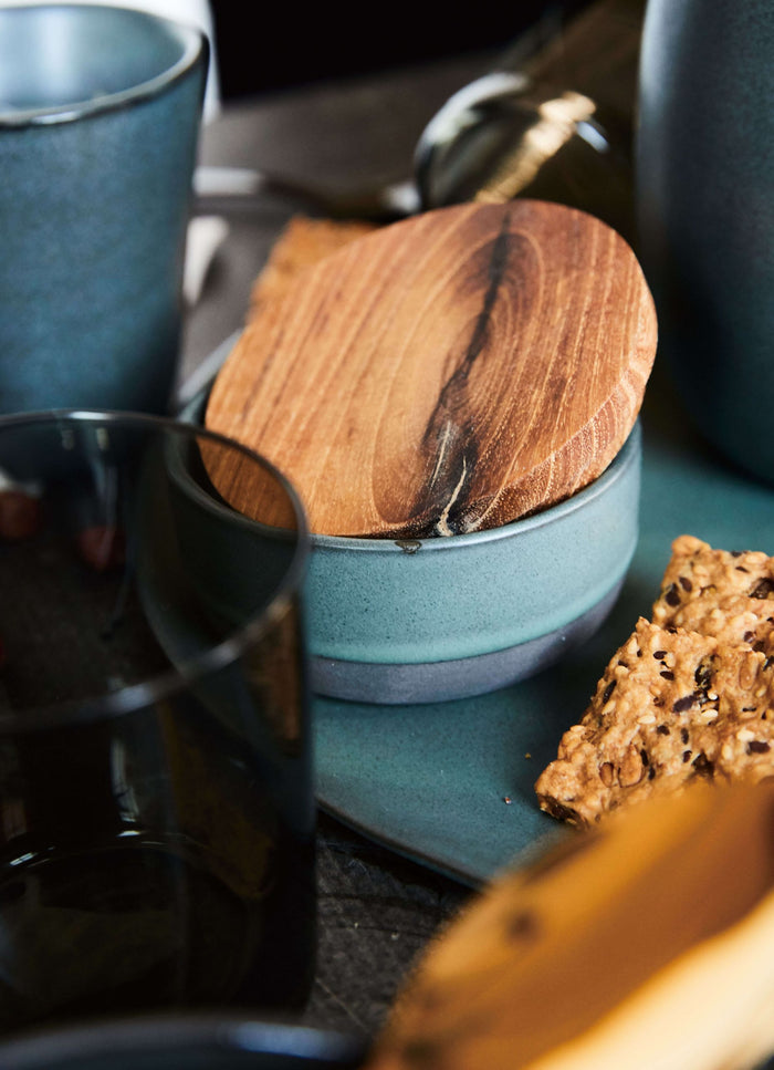 Northern Green Small Bowl with Teak Wood Lid + Spoon
