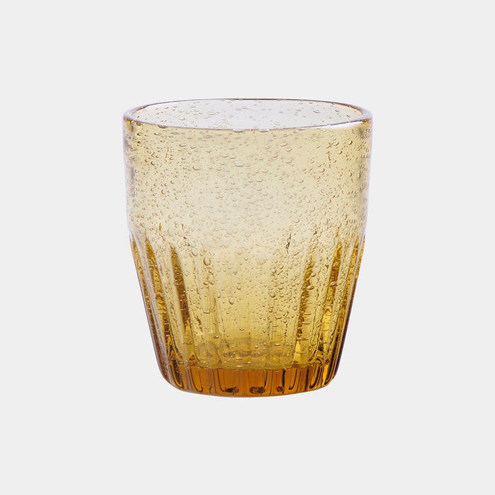 snad yellow coloured glass tumbler 