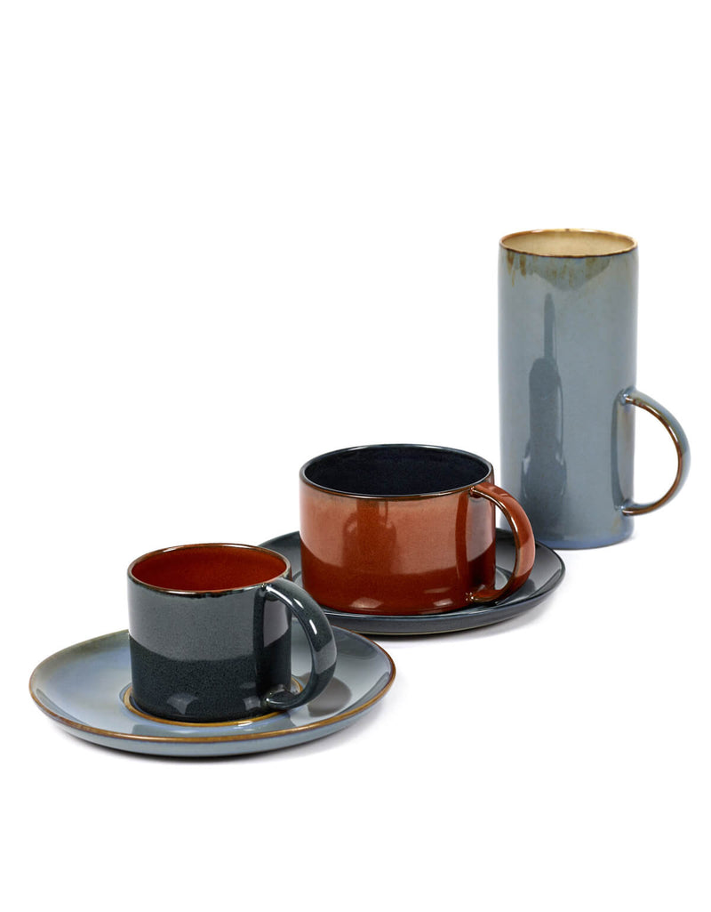 Coffee Cup Rust/Dark Blue