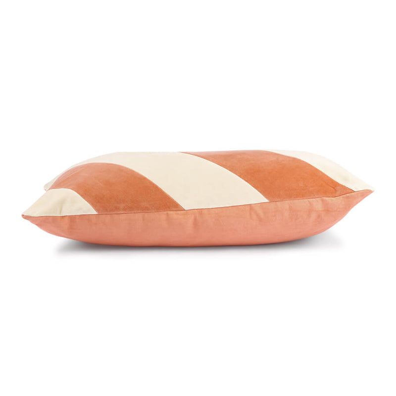 Striped Cushion Velvet Peach/Cream (40x60)