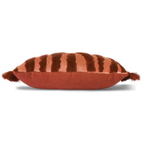 Fringed Velvet Tiger Cushion Red (25X40)