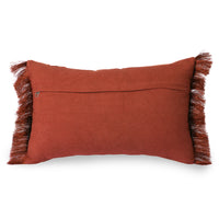 Fringed Velvet Tiger Cushion Red (25X40)