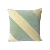 Striped Velvet Cushion Mint/Green (45x45)