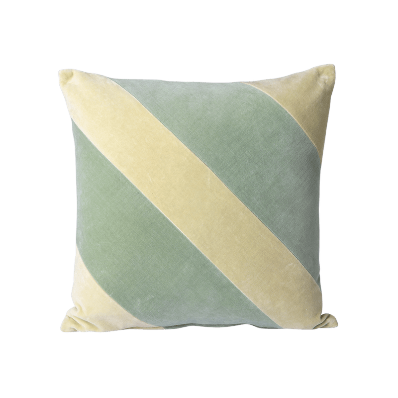 Striped Velvet Cushion Mint/Green (45x45)