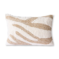 Fluffy Cushion White/Beige