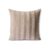 Striped Velvet Cushion Beige/Liver (45x45)