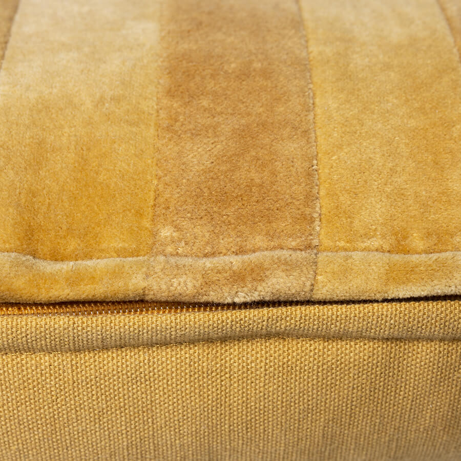 Striped Velvet Cushion Ochre/Gold (45x45)