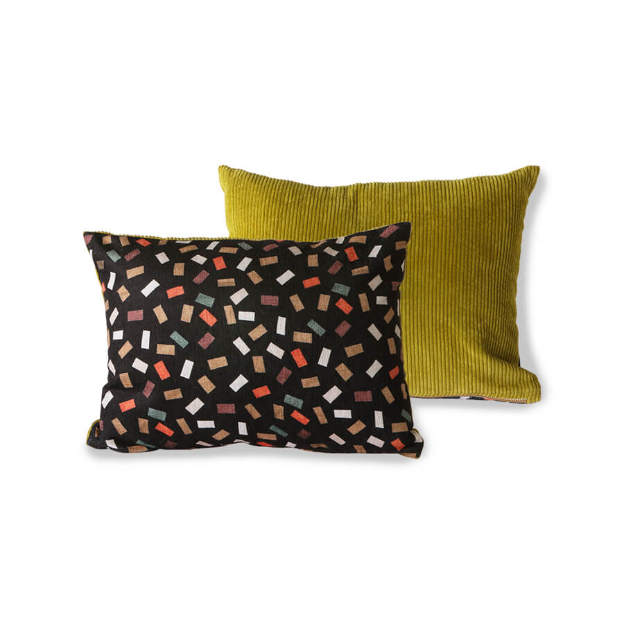 DORIS for HKLIVING: printed/rib cushion flakes (30x40)