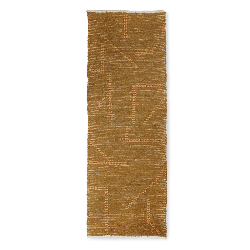 Hand Woven Cotton Runner Mustard/Honey - 70x200 cm