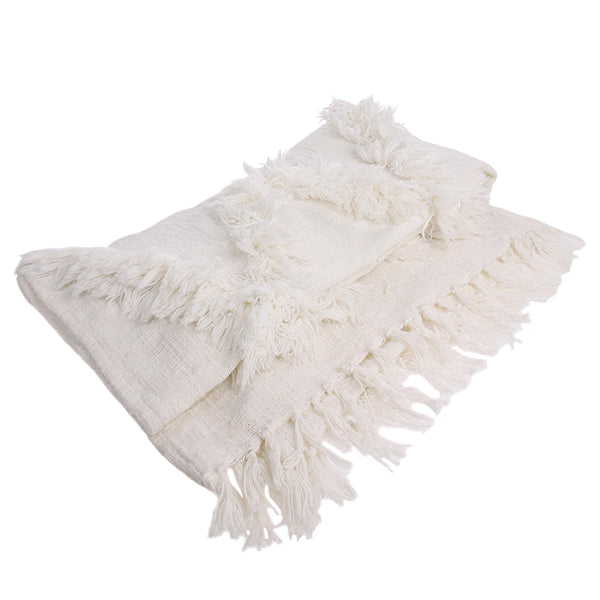 White Fringe Throw (125x150)