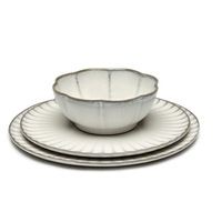 INKU Ribbed Bowl XL White