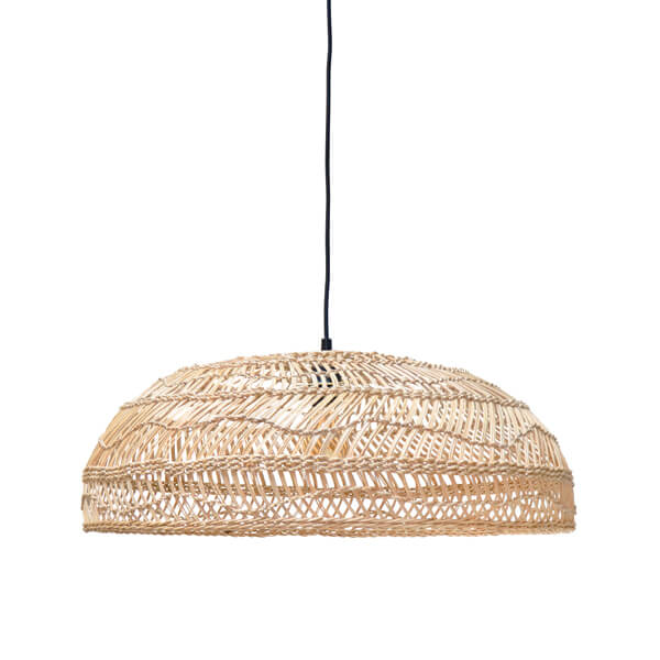 Wicker Pendant Lamp Flat Natural