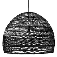 Wicker Pendant Lamp Ball Black L