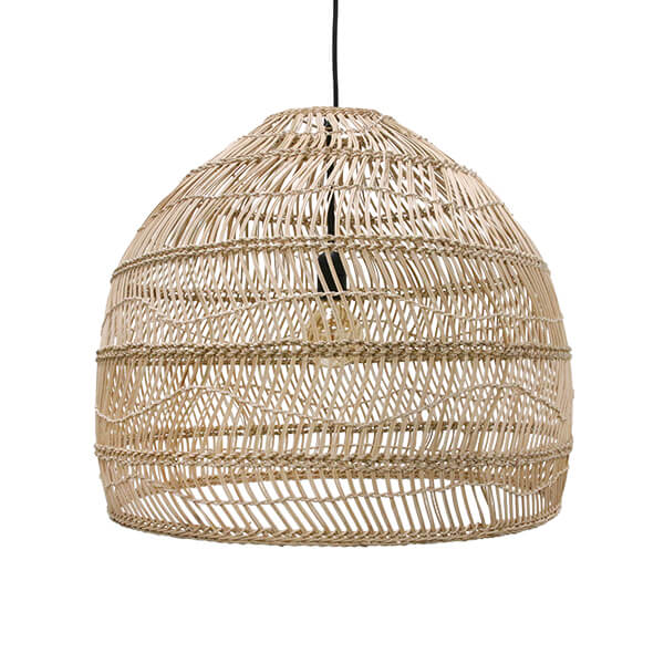 Wicker Pendant Lamp Ball Natural M