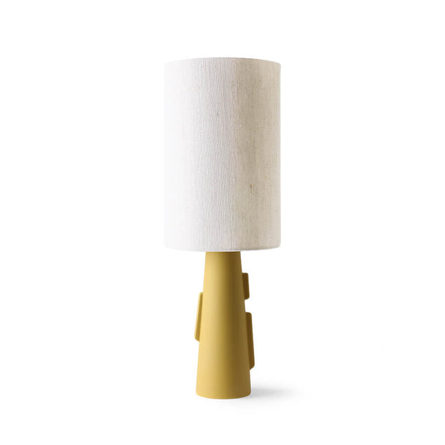 green cone shaped hkliving lamp base with added bumos on its side