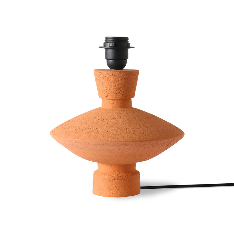 orange terracotta almost flying saucer shaped hkliving lamp base