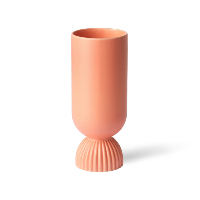 Limited Edition Flower Vase Ribbed Coral