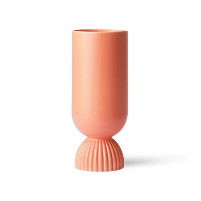Limited Edition Flower Vase Ribbed Coral