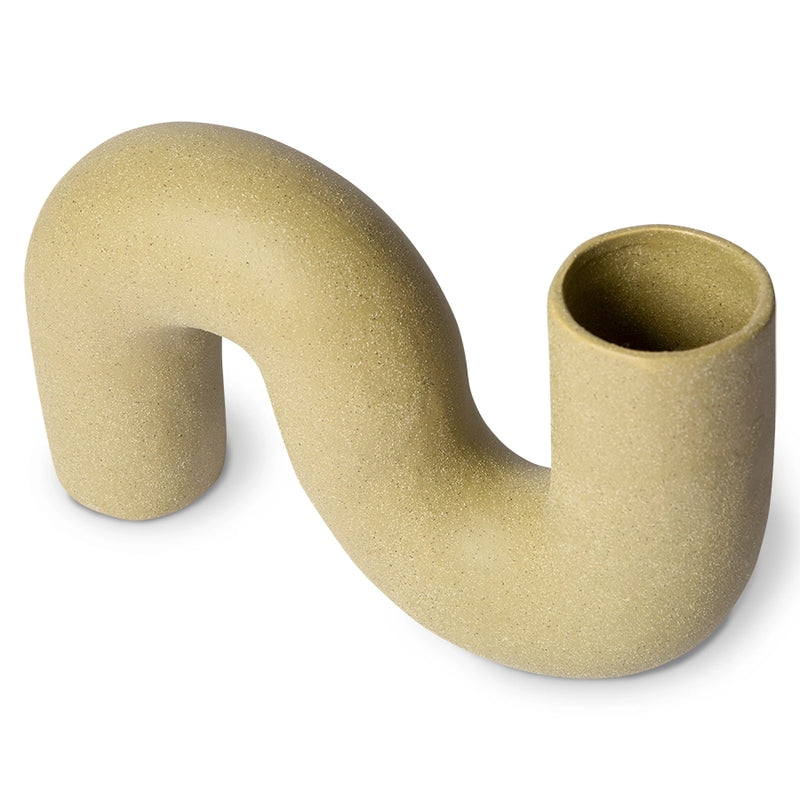 Ceramic Twisted Vase Matt Olive