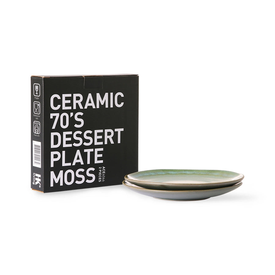 Dessert Plate Moss (Set of 2)