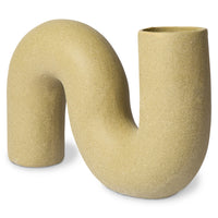 Ceramic Twisted Vase Matt Olive