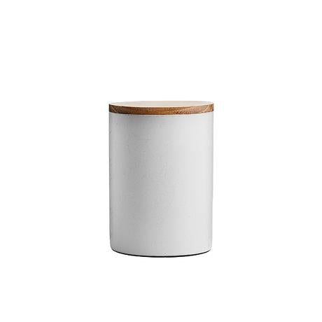 Arctic White Canister w/lid Teak
Canister