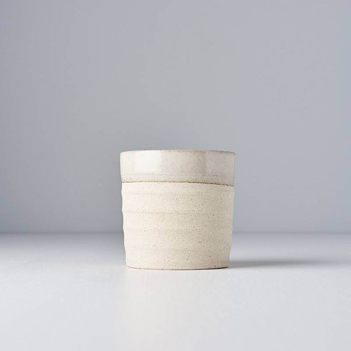 Grooved Mug Grey & Clay Base