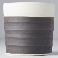 Grooved Mug White & Black Base