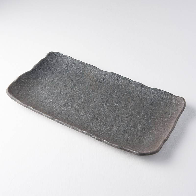 Rectangular Stone Slab Large Platter With a Textured Finish