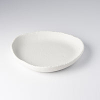 Shell White Slab Onigiri Plate High Rim