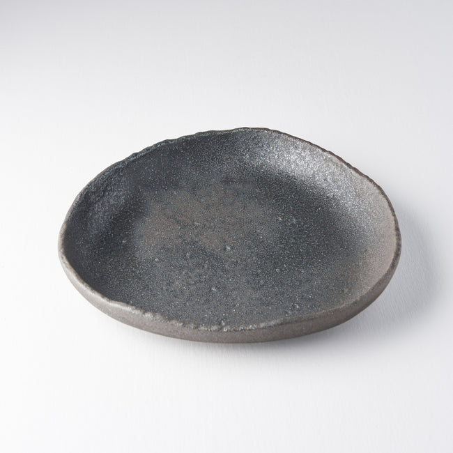 Stone Slab Plate Onigiri with High Rim