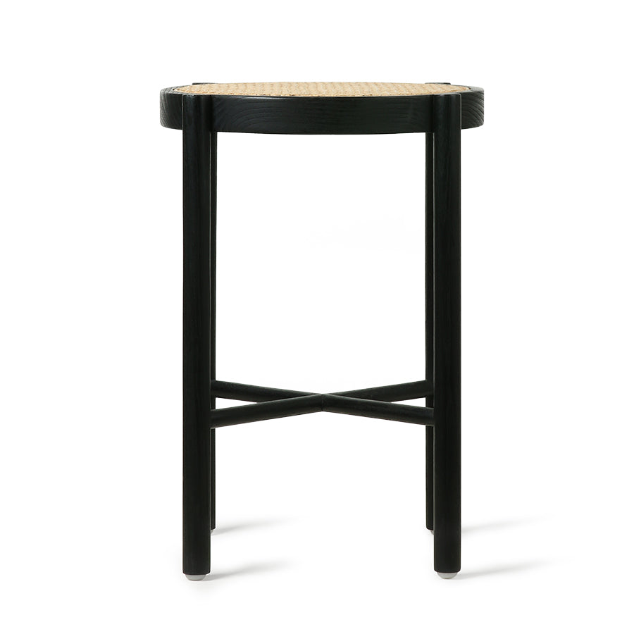 Black Stool with Webbing