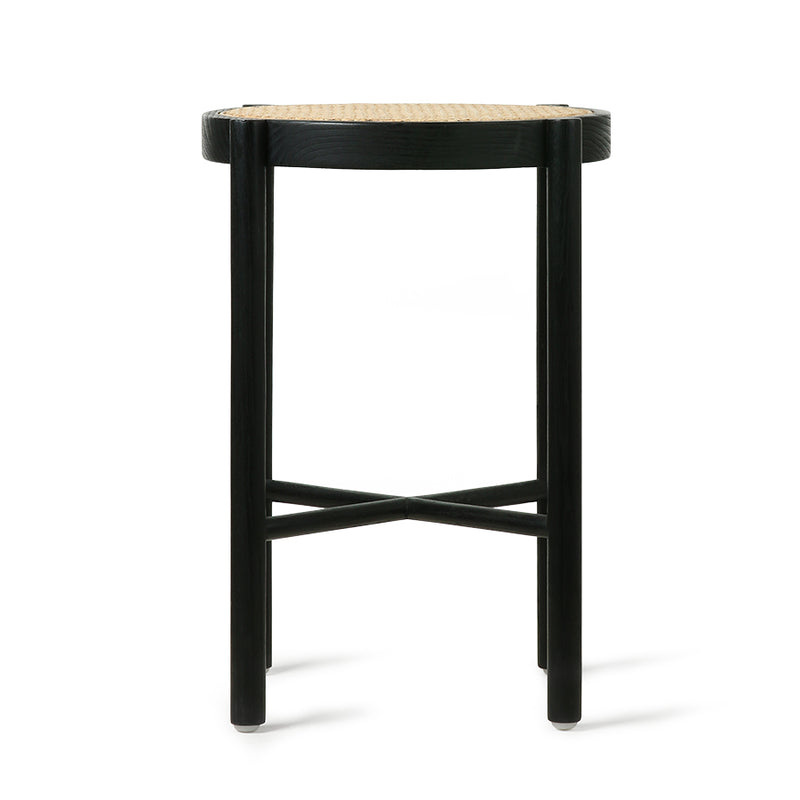 Black Stool with Webbing