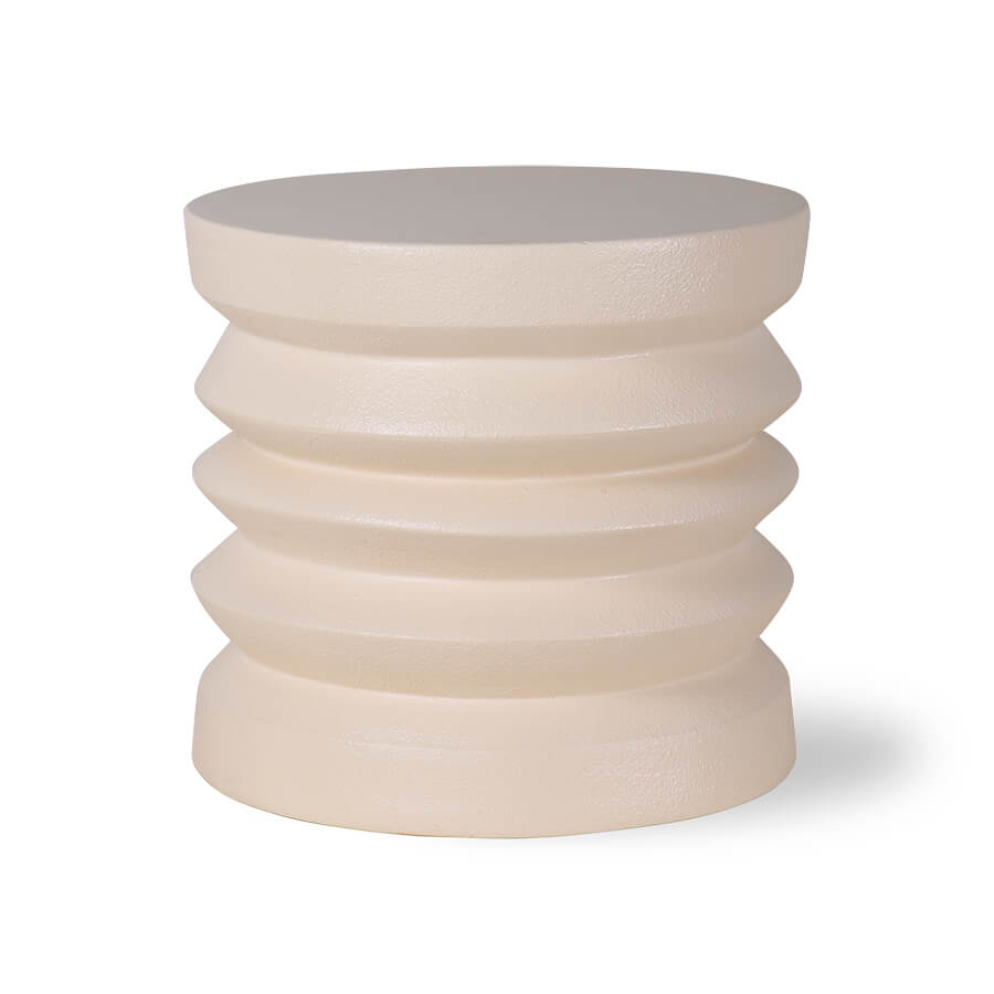 Sculptural stoneware side table for minimalist interior