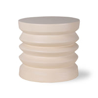 Sculptural stoneware side table for minimalist interior
