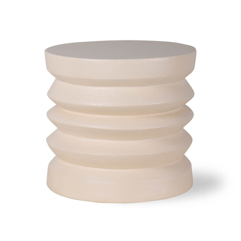 Sculptural stoneware side table for minimalist interior