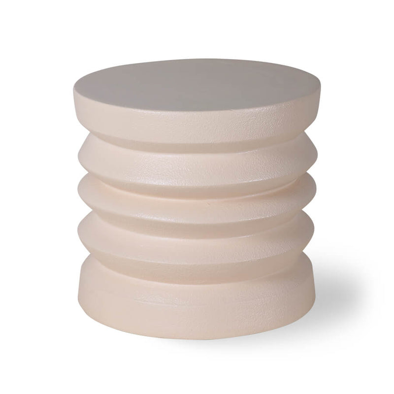 Cream Stoneware Side Table