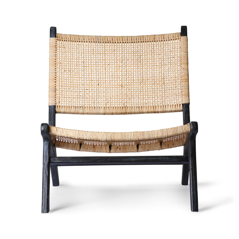 Handmade Webbing Lounge Chair Black/Natural