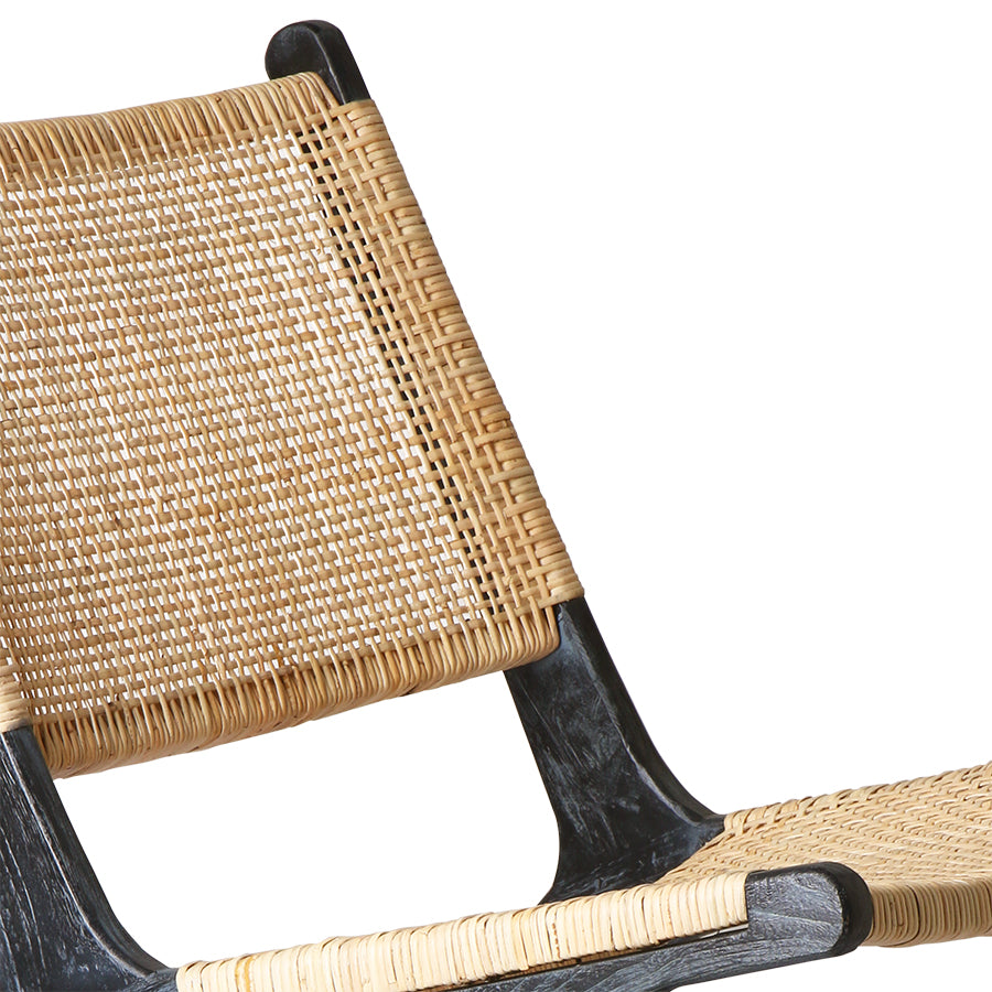 Handmade Webbing Lounge Chair Black/Natural