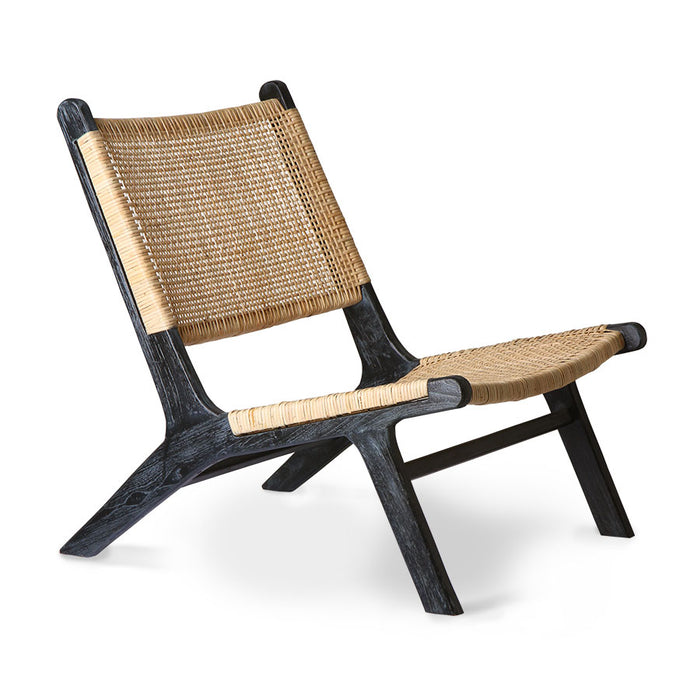 Handmade Webbing Lounge Chair Black/Natural