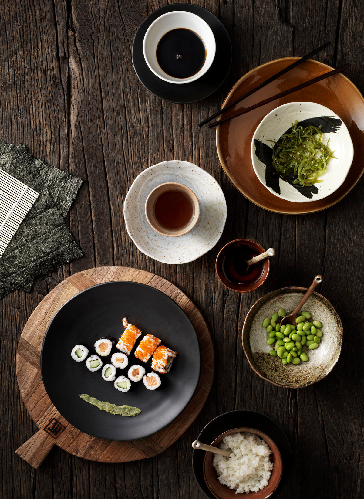 Japanese Dessert Plate Matt Black