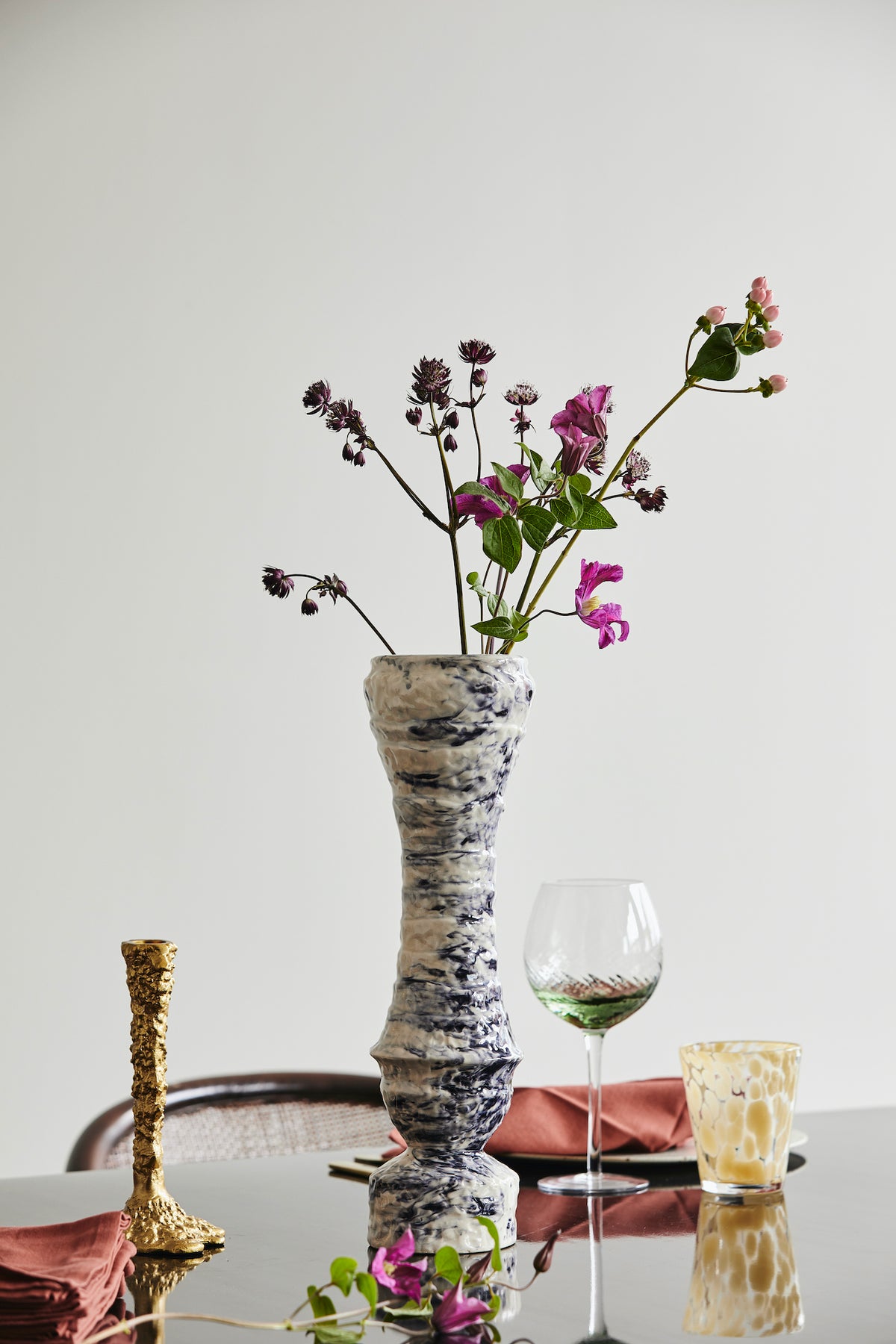Tepin Drinking Glass Clear/Beige