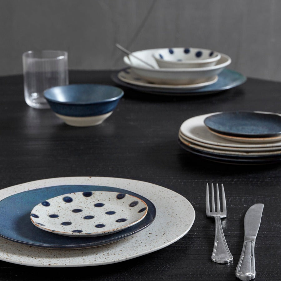 Grainy Lunch Plate Dark Blue