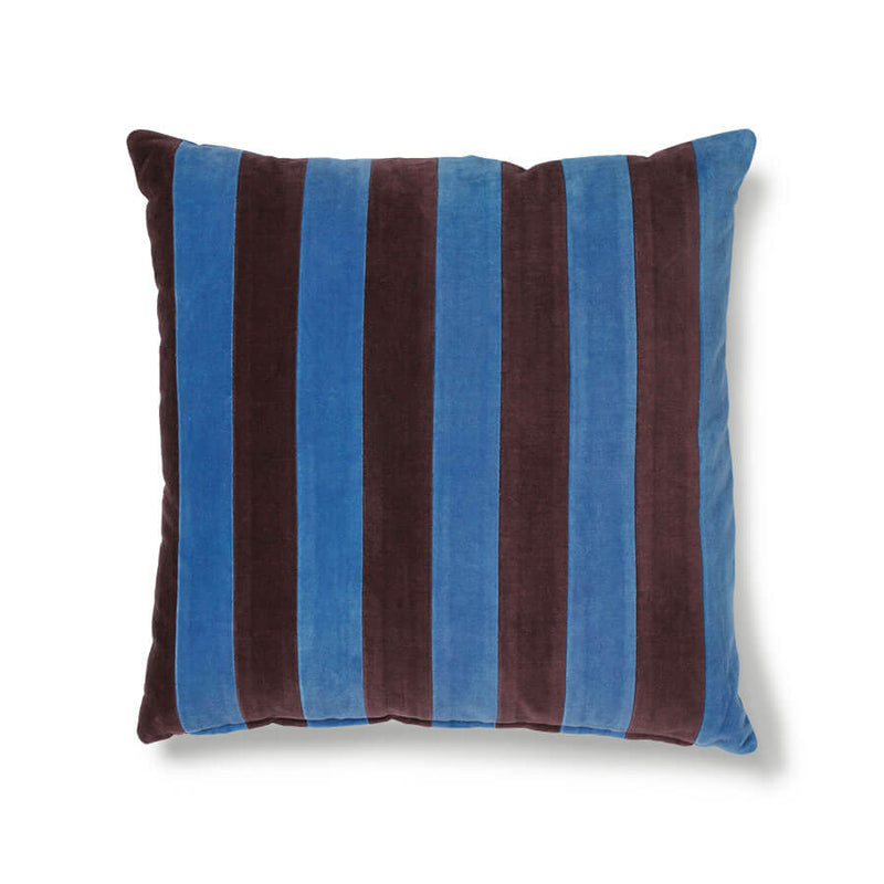 Striped Velvet Cushion Blue/Purple (50x50)