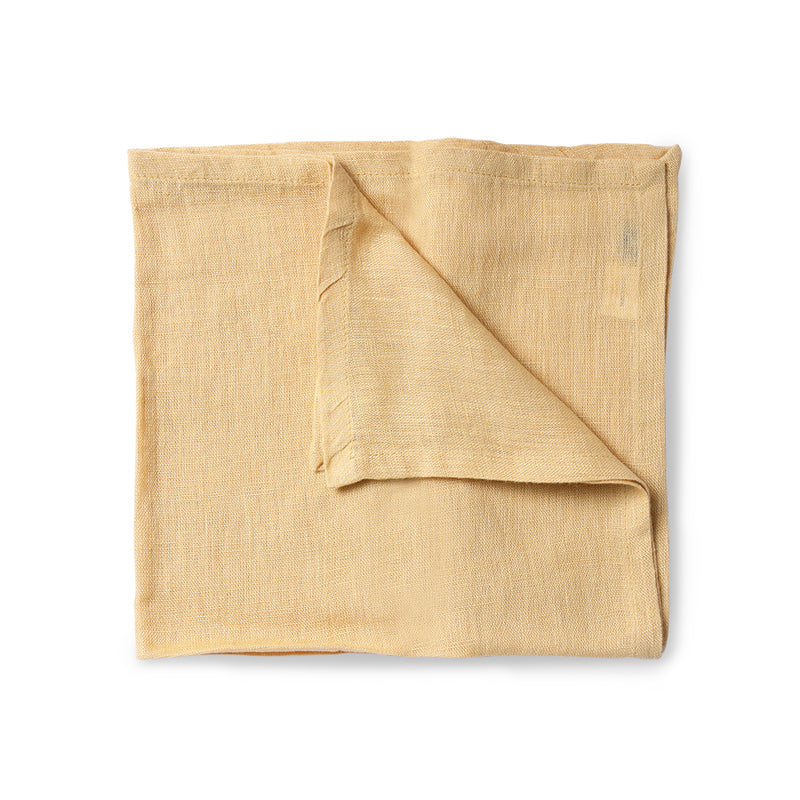 100% Linen Napkin Soft Yellow Set Of 2 (45x45)