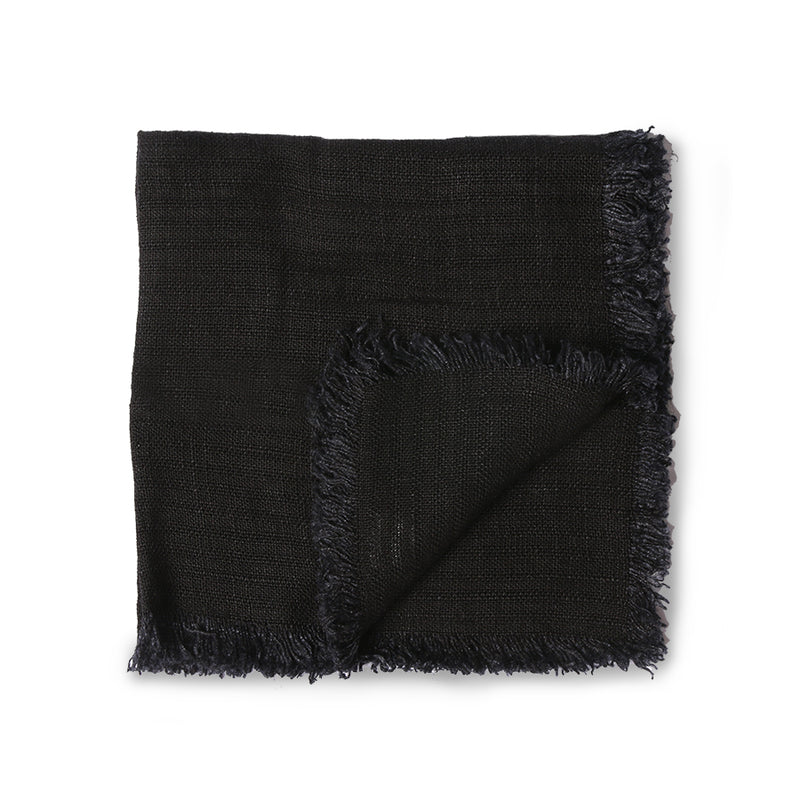 100% Linen Napkin Charcoal Fringes Set of 2 (45x45)