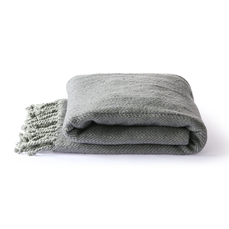 Brushed Cotton Throw Grey/Purple (130x170)