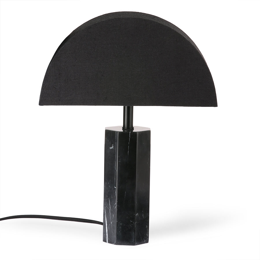 Hexagon Table Lamp Base Black Marble